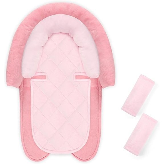 Pea Pod Baby Car Seat Head Support for Newborn Deep Pink
