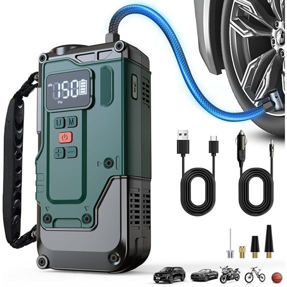 Cordless Tire Inflator Portable Air Compressor 150 PSI