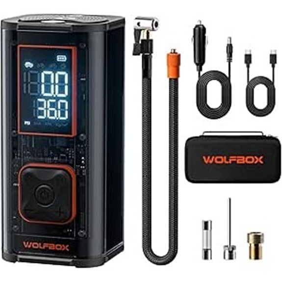 WOLFBOX 150PSI Portable Air Compressor for Car Tyres