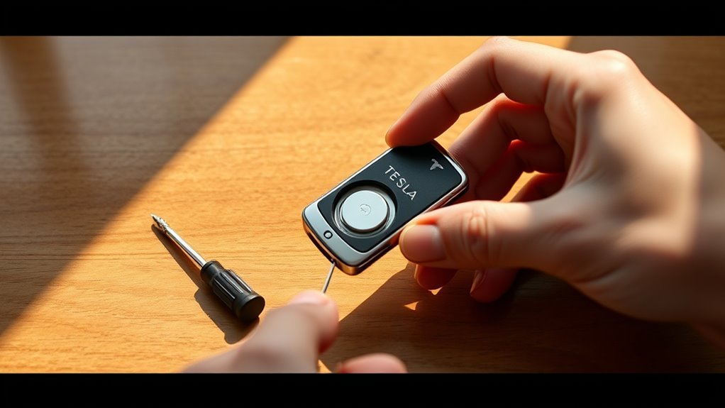 replace tesla key fob battery