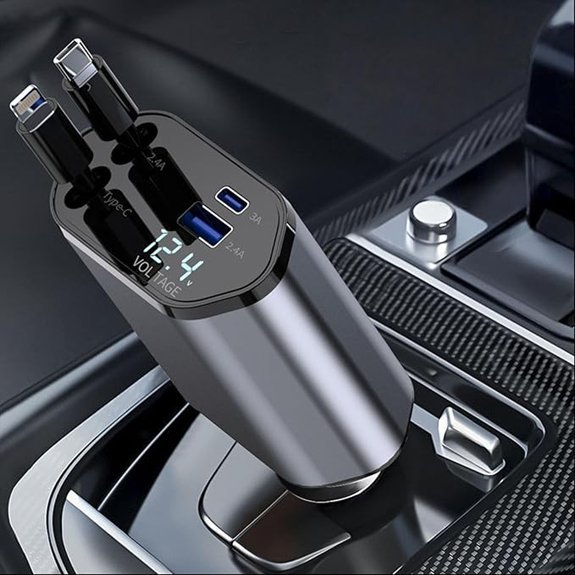 Retractable 120W Fast Car Charger Adapter