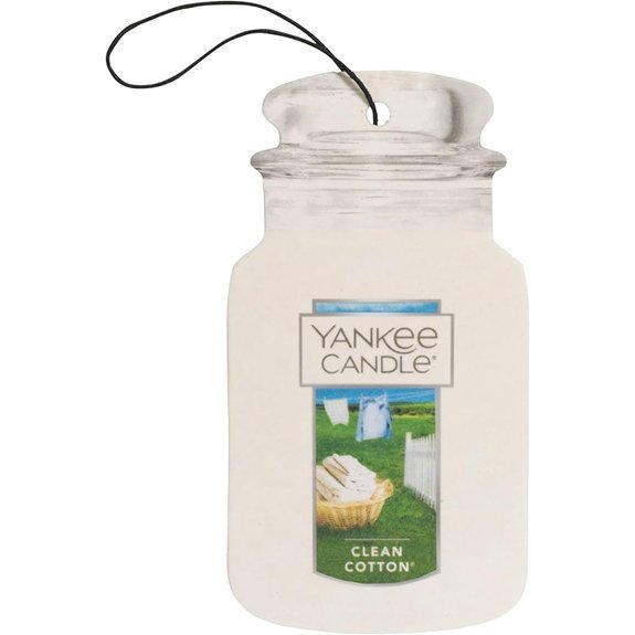 Yankee Candle Car Jar Scented Air Freshener | Clean Cotton | 3 Count