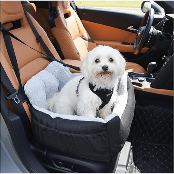 Dog Car Seat for Small Dogs with Safety Leash