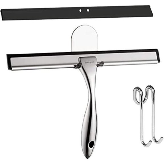 Ibergrif Shower Squeegee with Hooks and Stainless Steel