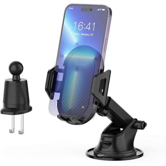 GRIFEMA Car Phone Holder with Suction Cup and Clip