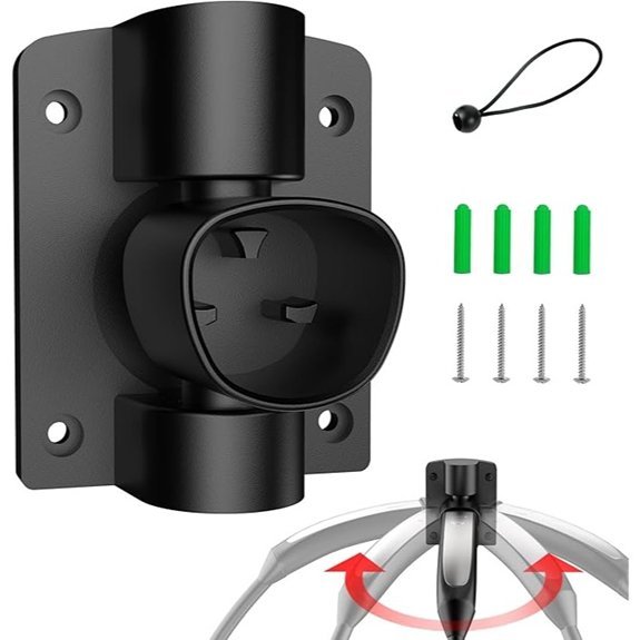 Tesla Charger Holder Wall Mount with 180° Swivel