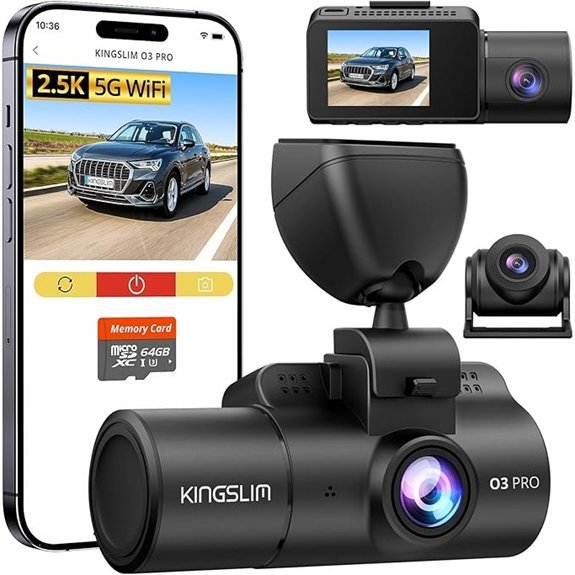 Tapo Kingslim 3 Channel Dash Cam with 64GB SD Card