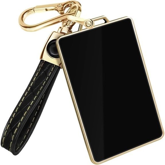 Lucrum Tesla Card Key Holder with Leather Keychain