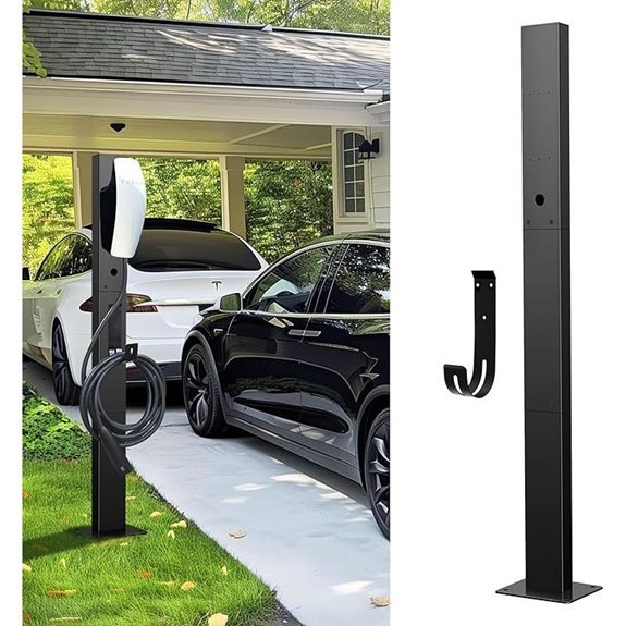 Tesla Outdoor Charger with EV Charging Station Holder - Black