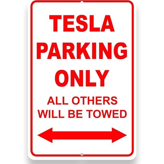 Tesla Parking Only Aluminum Garage Sign