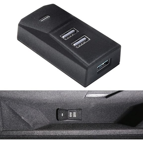 USB Hub for Tesla Glove Box – 4-Port Docking Station