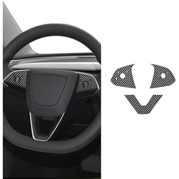 BETTERHUMZ Car Steering Wheel Trim for Tesla Model 3