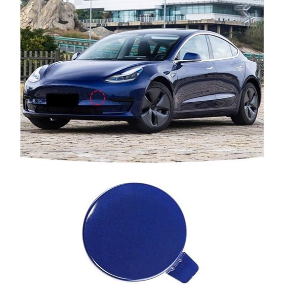 Tesla Model 3 Front Bumper Tow Hook Cover (Blue)