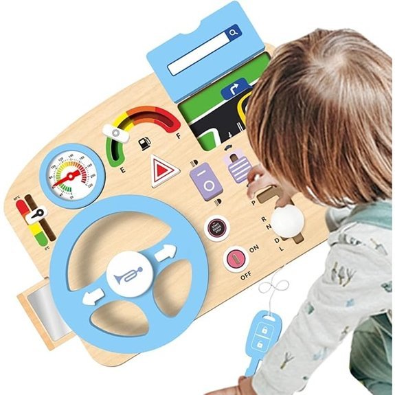 Wooden Steering Wheel Toy for Toddler Activity