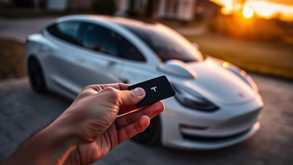 unlock tesla with card