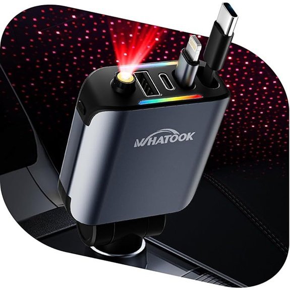 WHATOOK 4 IN 1 Cigarette Lighter Car Charger