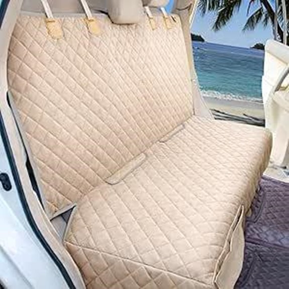 Dog Car Seat Cover Waterproof Backseat Protector (Beige)